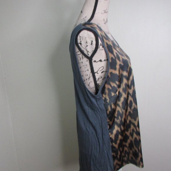 A.N.A. Sleeveless Blouse XL Animal Print Black Brown Gray - Picture 5 of 8